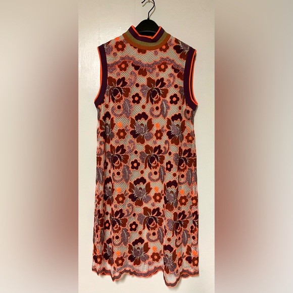 Burberry Edna Floral Crochet Sleeveless Mini Dress/Multicolor - Size 8 - Picture 9 of 15